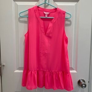 Lilly Pulitzer hot pink sleeveless blouse
